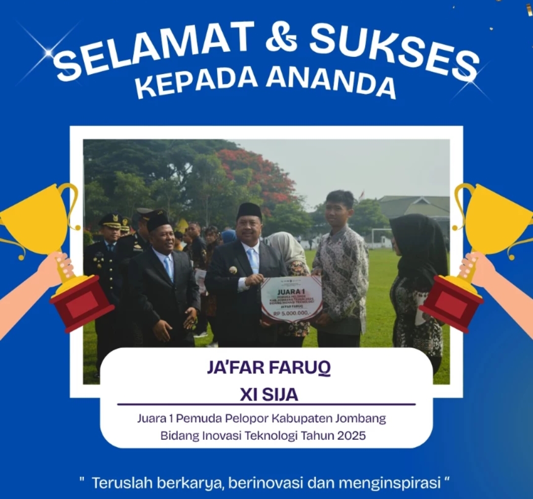 Juara 1 Pemuda Pelopor Kabupaten Jombang Bidang Inovasi Teknologi